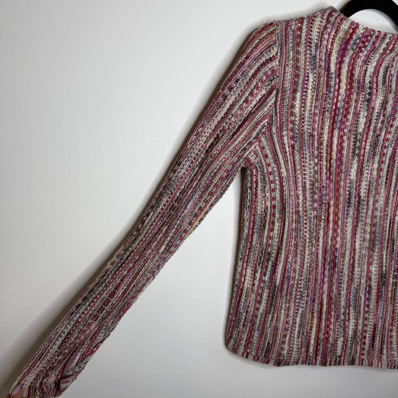 NIC+ZOE Mindfully Made Cotton Knit Sweater Size S Pink Boho Soft Academia Artsy - Picture 4 of 12
